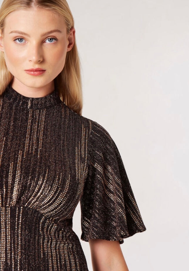 Angel Sleeve Empire Waist Sparkle Dress