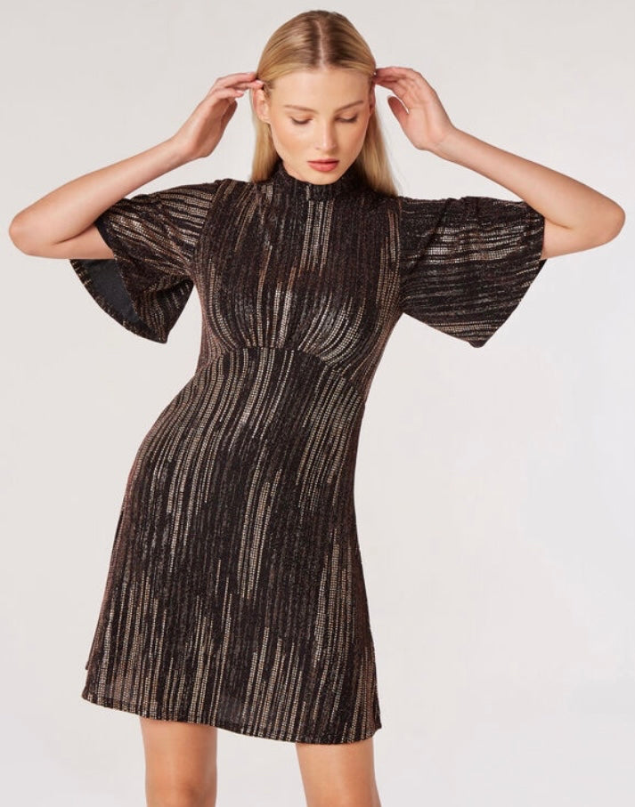 Angel Sleeve Empire Waist Sparkle Dress