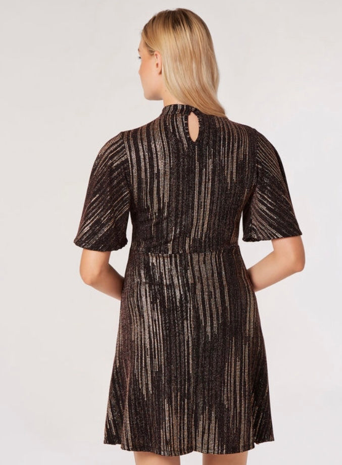 Angel Sleeve Empire Waist Sparkle Dress