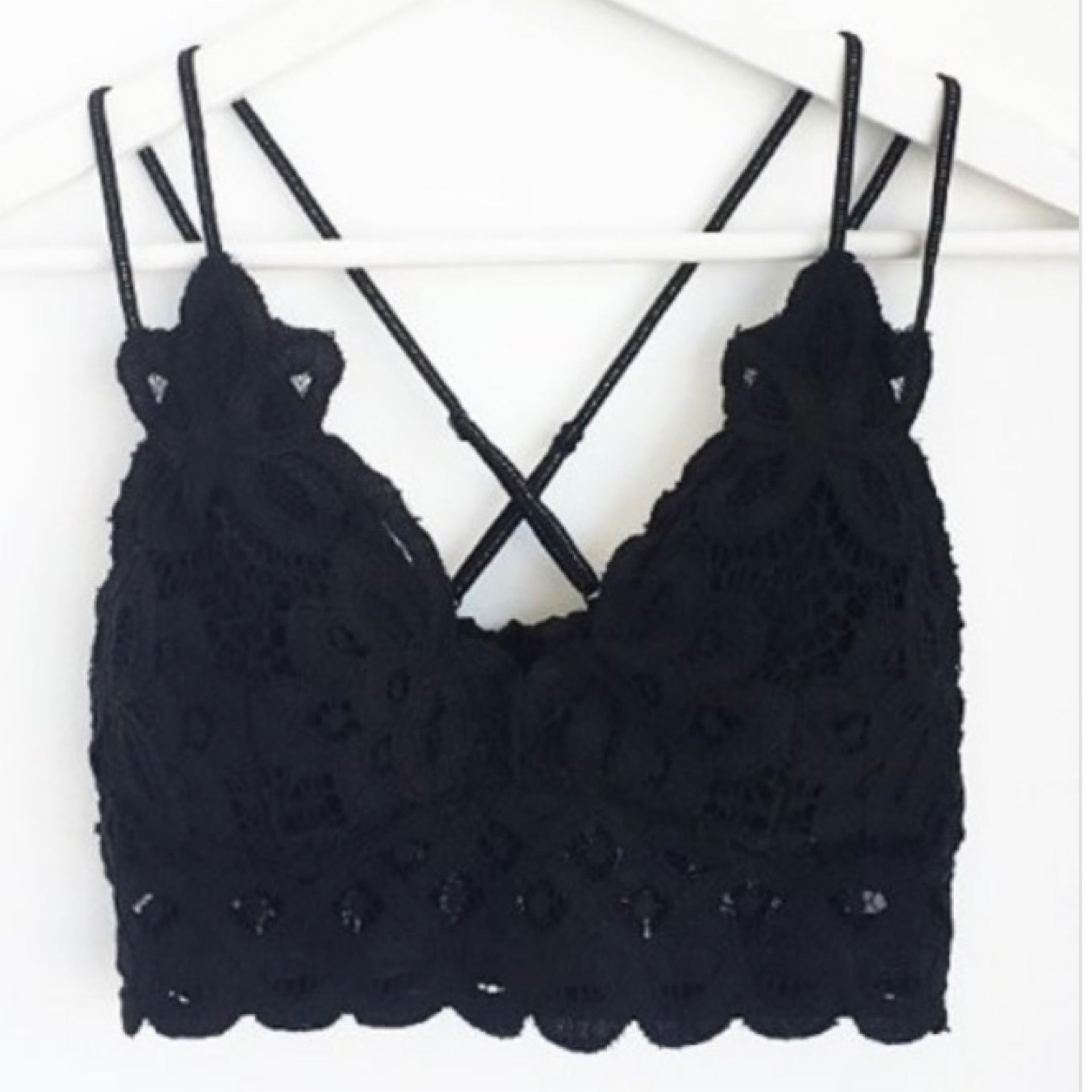 Crochet Daisy Bralette (Black)