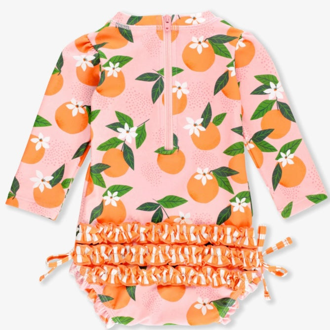 Orange You The Sweetest Long Sleeve One Piece Rash Guard