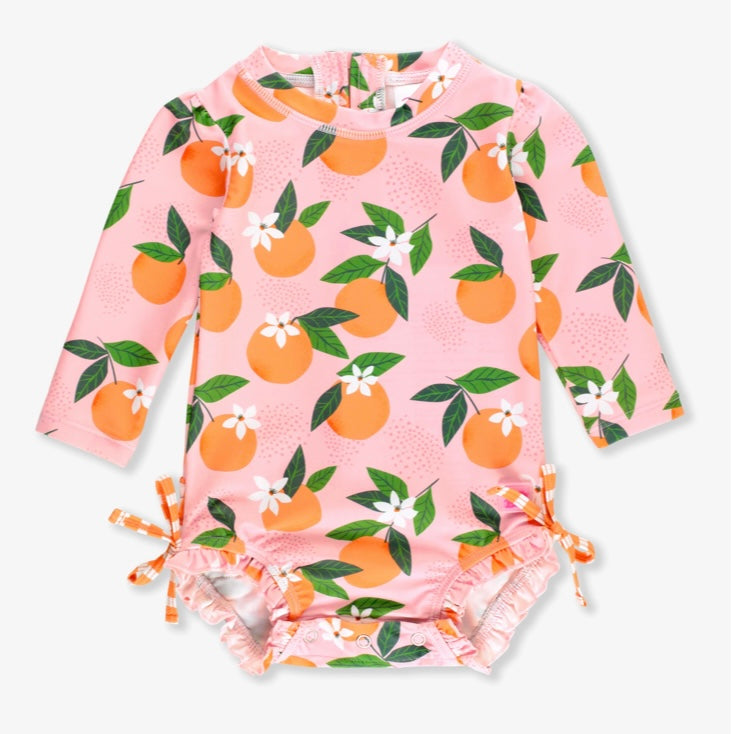 Orange You The Sweetest Long Sleeve One Piece Rash Guard