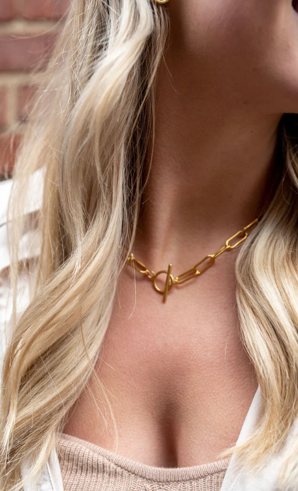 Luxe Gold Chunky Paper Clip Chain - 20"