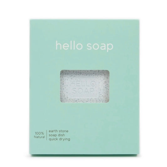 "Hello Soap" Blue Diatomite Soap Dish