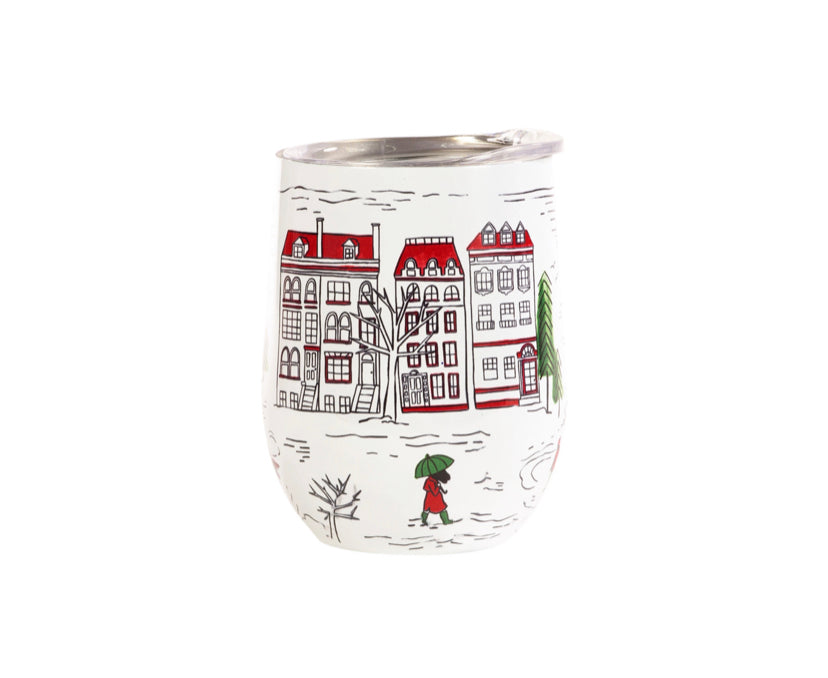 Winter Toile Stainless Steel Tumbler