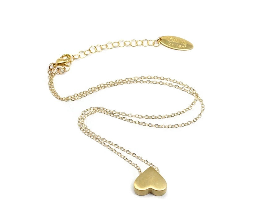 Upside Down Heart Necklace-Gold or Black
