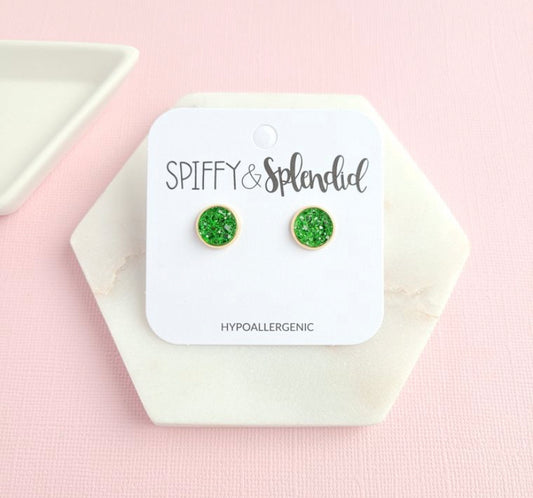 Shamrock Druzy Studs