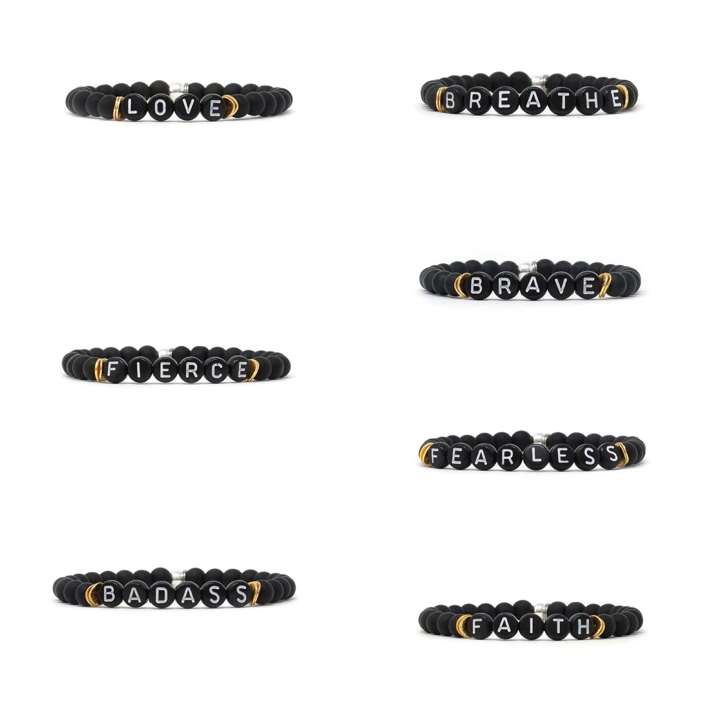 Wordy Natural Stone Bracelets