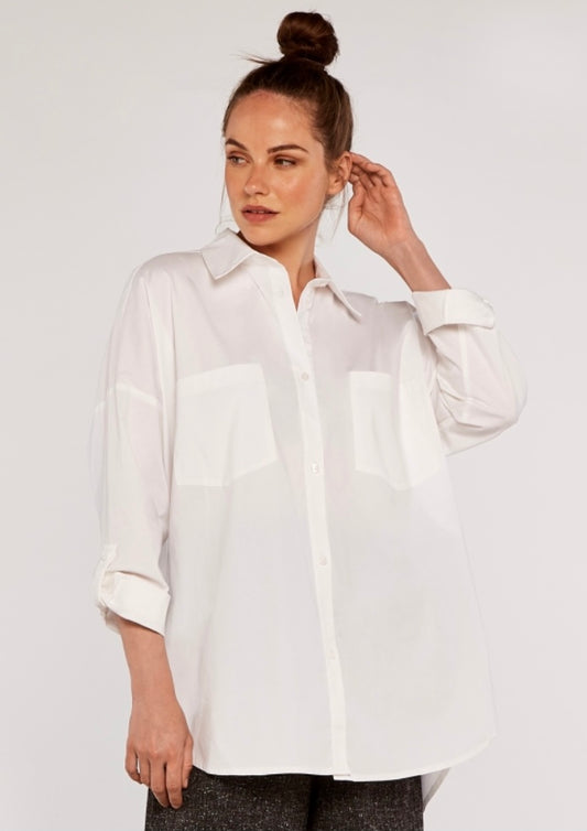 White Oversized Poplin Shirt