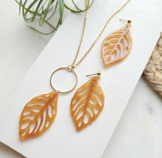 Autumn Leaf Necklace or Earrings