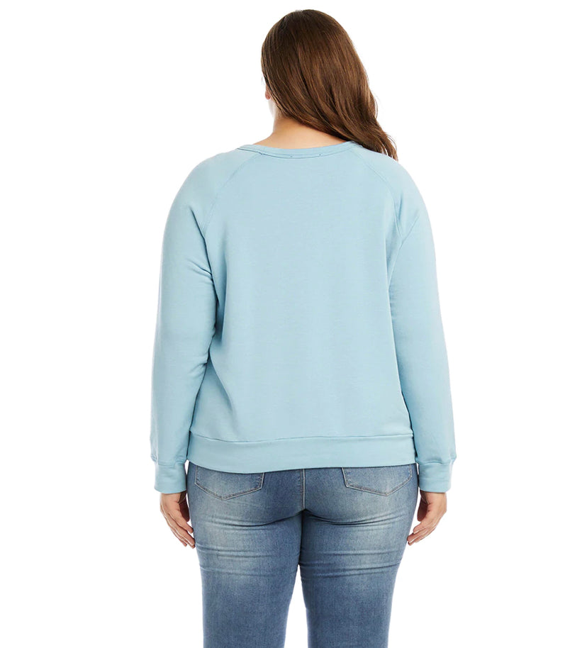 Karen Kane Plus Size Twist Hem Sweatshirt