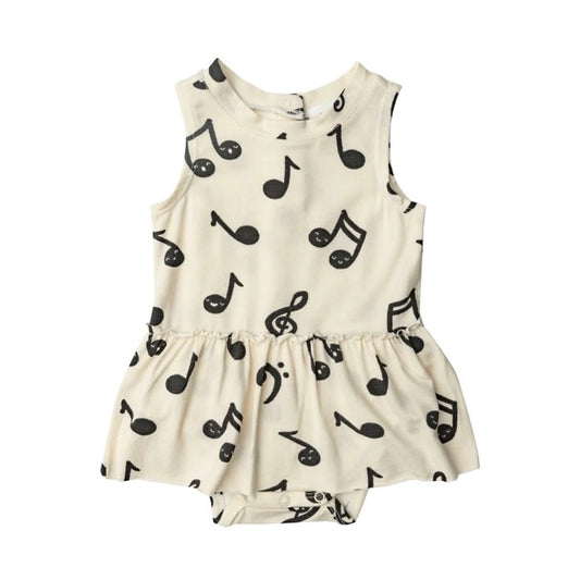 Bodysuit with Skirt-Music Notes