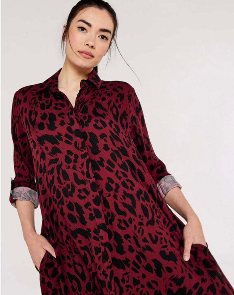 Cheetah Oversized Shirt Dress