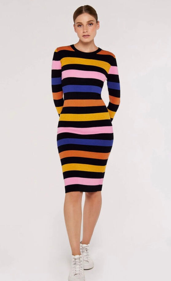 Thick Stripe Knitted Dress