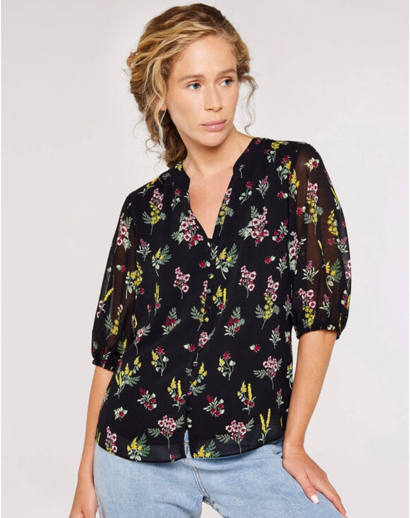 Floral Botanical Top-XS