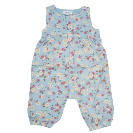 Snap Front Romper-Sweet Chamomile