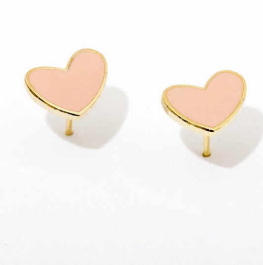 Larissa Loden Pink Heart Post Earrings