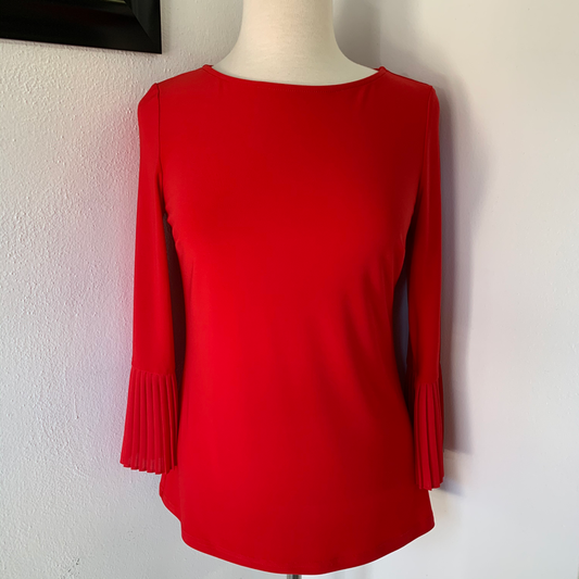 Size 6 Joseph Ribkoff 183275 Red Top With Sleeve Detail