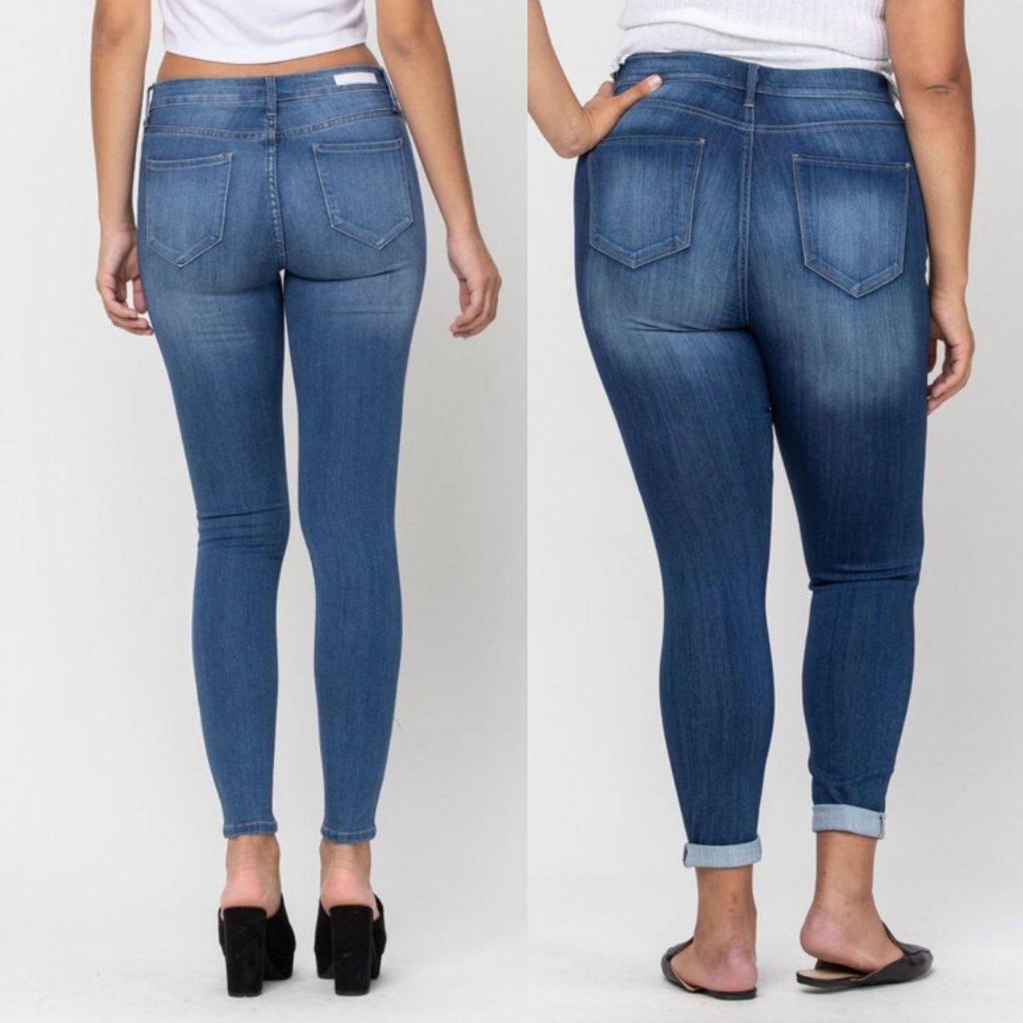 Mid Rise Pull On Denim-size 3X