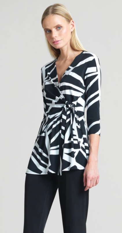 Zig Zag Stripe Side Tie Tunic-XS