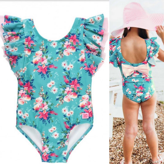 Fancy Me Floral Butterfly Sleeve One Piece