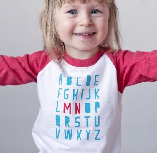 Minnesota Alphabet Bodysuit or T-shirt