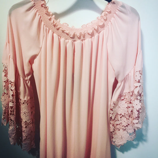 Lace Trimmed Tunic/Mini Dress 181242